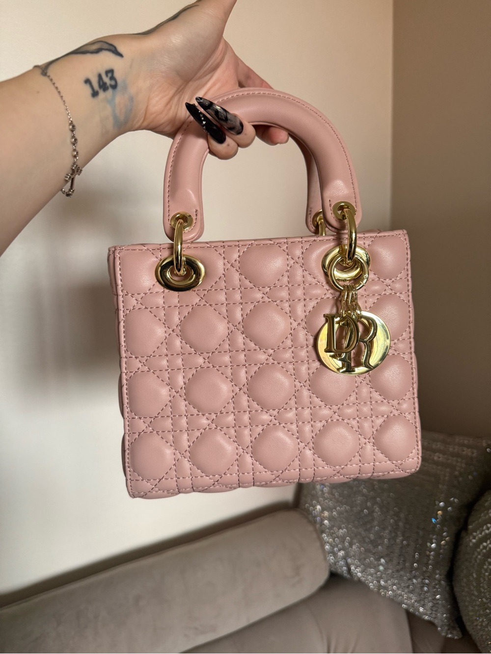 Pink Quilted Lady Tote Bag